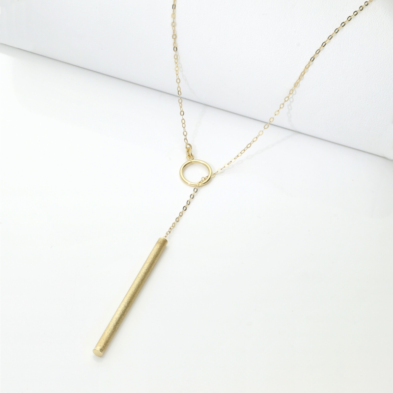 Collier coulissant en or jaune 18k avec barre