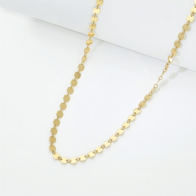 Collier fantaisie hexagonal en or jaune 18k
