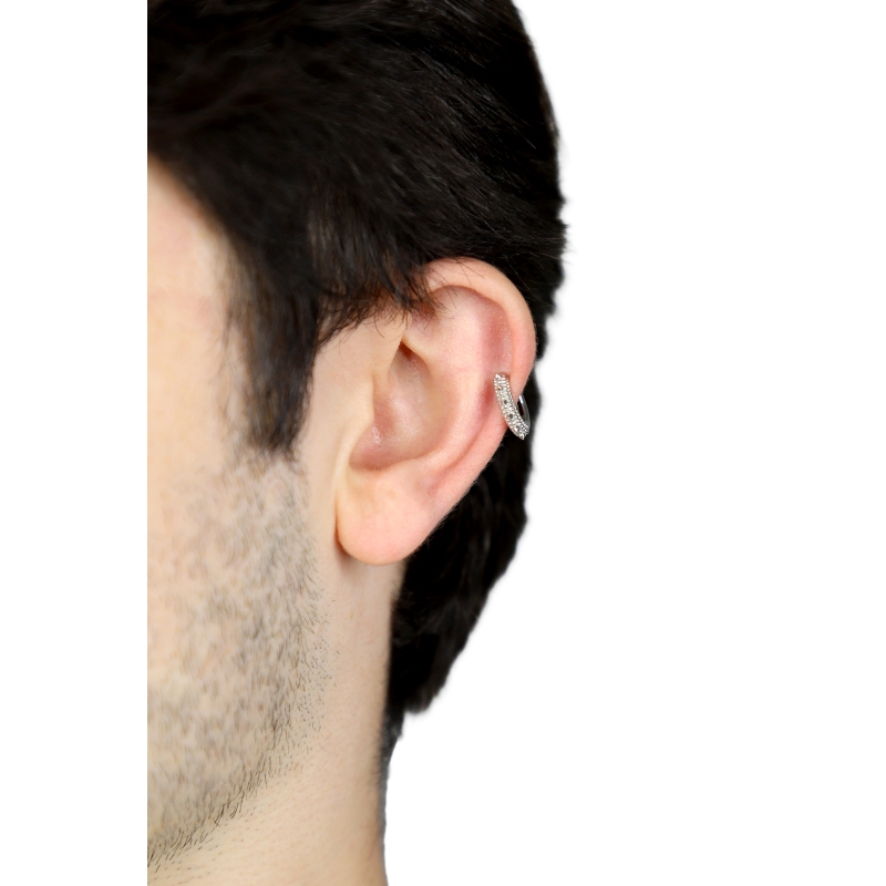Earcuff en or blanc 18k avec clous
