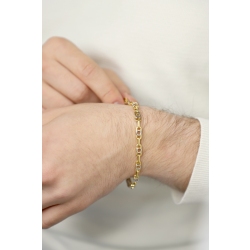Bracelet bicolore en or jaune et blanc 18k avec design géométrique 2