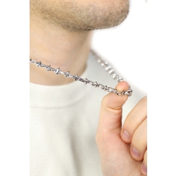 Chaîne homme en or blanc 18k avec design fantaisie 2