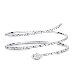 Bracelet ressort en or 18k avec un diamant taille poire et brillants