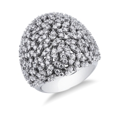 Large bague jonc en or blanc avec diamants
