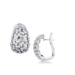 Boucles d’oreilles design avec illusion de navettes en or blanc