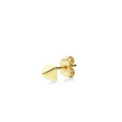 Mono boucle d’oreille en or jaune 18k avec design pyramidal