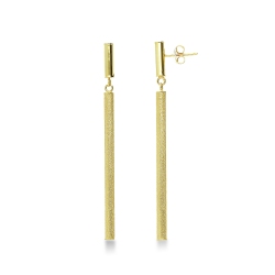 Boucles d’oreilles pendantes en or jaune 18k avec barrettes
