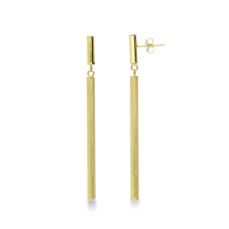 Boucles d’oreilles pendantes en or jaune 18k avec barrettes