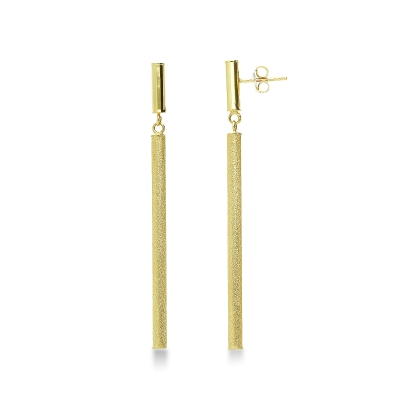 Boucles d’oreilles pendantes en or jaune 18k avec barrettes