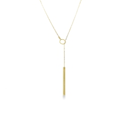 Collier coulissant en or jaune 18k avec barre