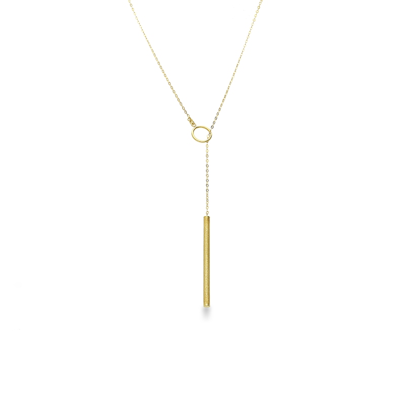 Collier coulissant en or jaune 18k avec barre