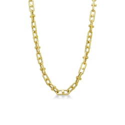 Chaîne homme en or jaune 18k avec design géométrique