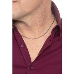 Collier en or blanc 18k à maille byzantine design cm 40 2