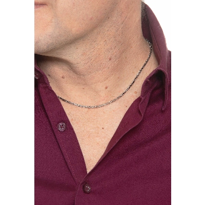 Collier en or blanc 18k à maille byzantine design cm 40