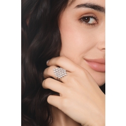 Bague design femme or blanc diamant 2