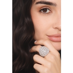 Large bague jonc en or blanc avec diamants 2