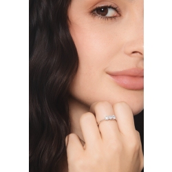 Bague trilogy linéaire en or blanc avec diamants 2