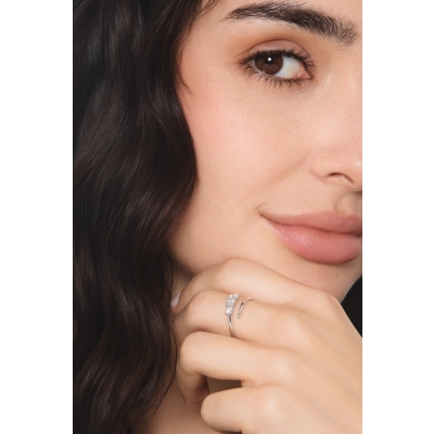 Bague trilogy en or blanc 750 avec trois diamants