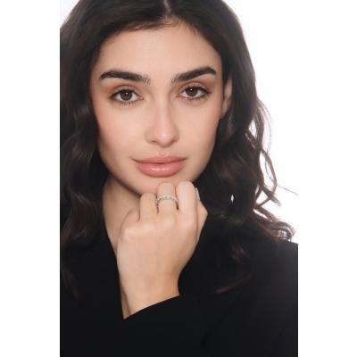 Bague Eternity en or blanc 18 carats avec diamants