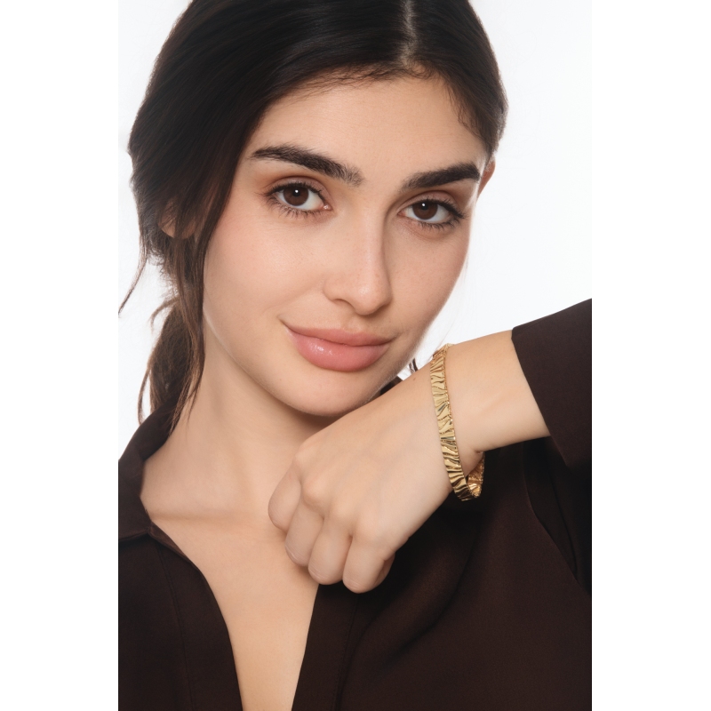 Bracelet en or jaune 18k ondulé