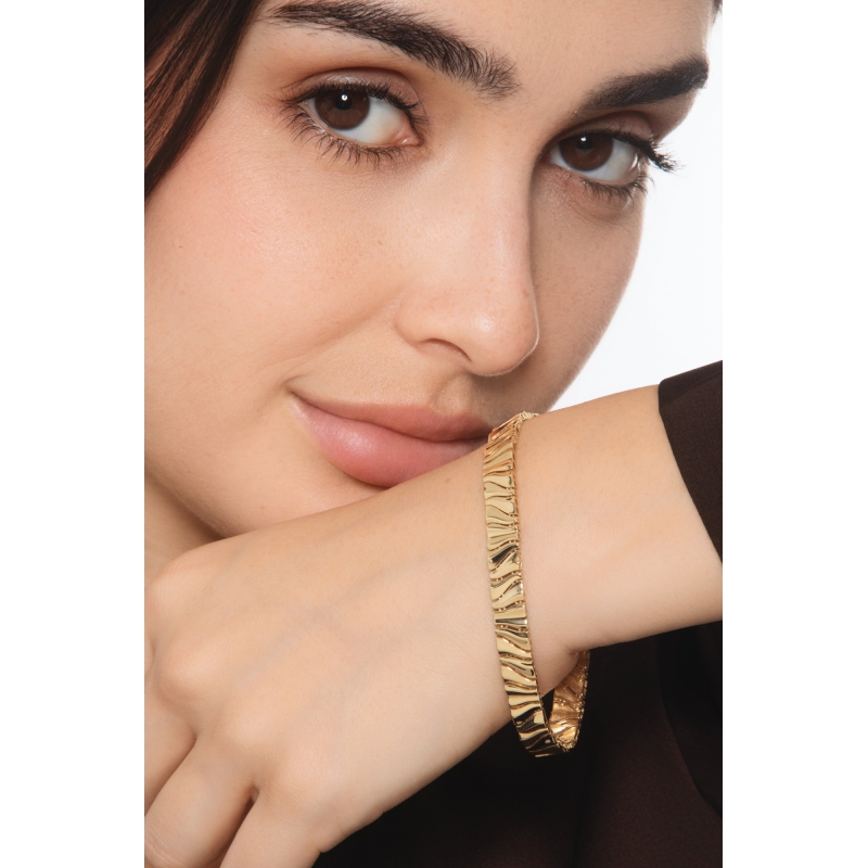Bracelet en or jaune 18k ondulé