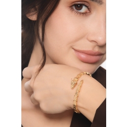 Bracelet ouvert serpent en or jaune 18k 2