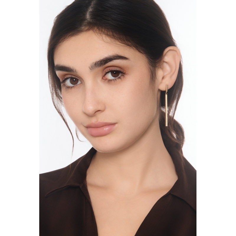 Boucles d’oreilles pendantes en or jaune 18k avec barrettes