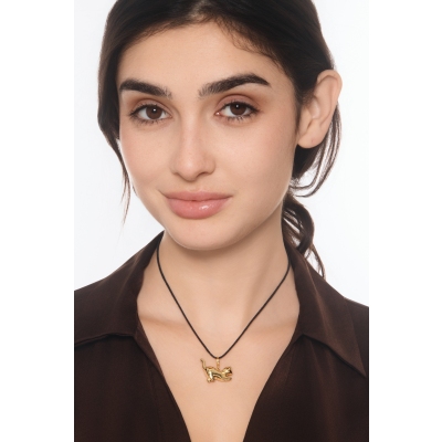 Pendentif chat en or jaune 18k, 2 cm