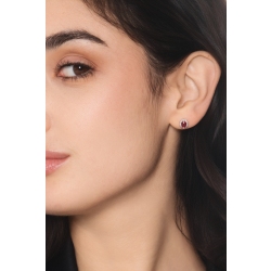 Boucles d’oreilles contournées en or blanc 18k avec rubis et diamants 2