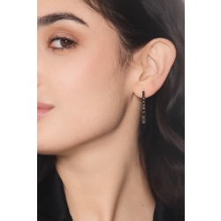 Boucles d oreilles tennis en or blanc 18k avec diamants noirs 2