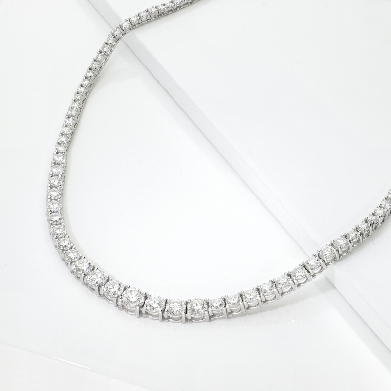 Collier tennis or blanc 18K diamants brillants