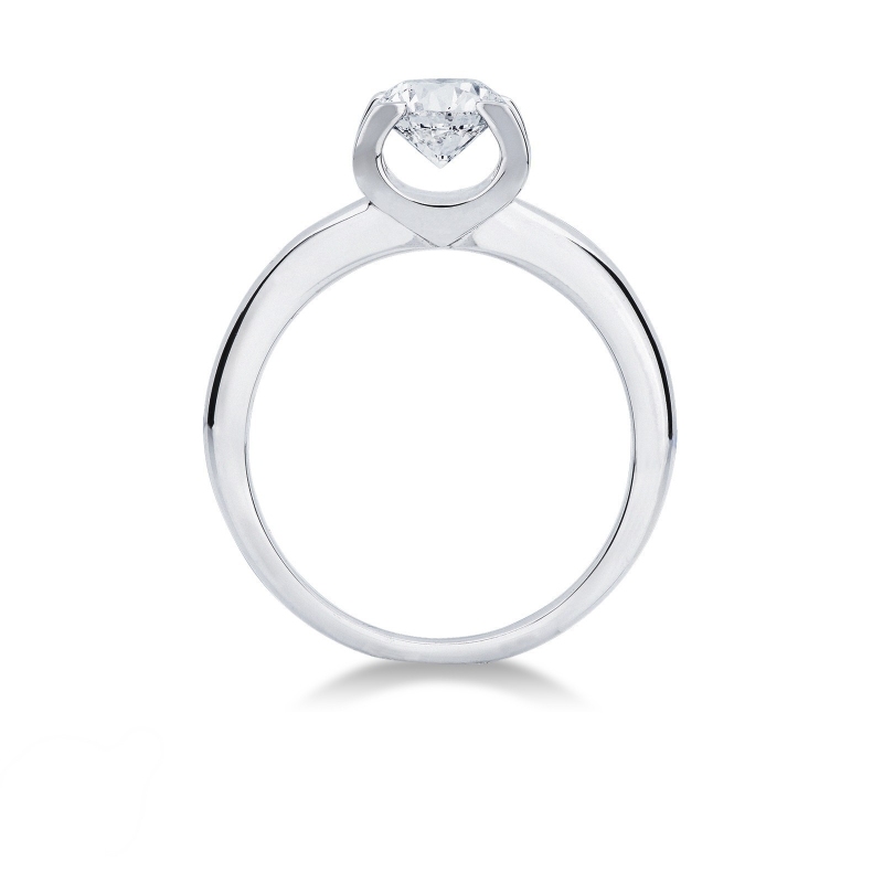 Bague solitaire en or blanc 18k avec diamant IGI 1.00 CT