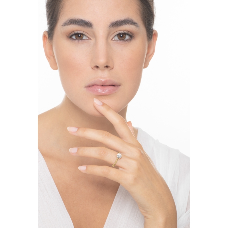 Bague Solitaire Certifiée IGI en Or Blanc 18k avec Diamant de 1ct