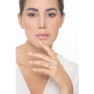 Bague Solitaire Certifiée IGI en Or Blanc 18k avec Diamant de 1ct