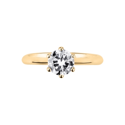 Bague Solitaire Certifiée IGI en Or Blanc 18k avec Diamant de 1ct