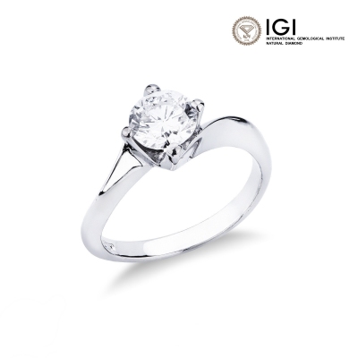 Anneau solitaire certifié IGI diamant blanc ct 1.00