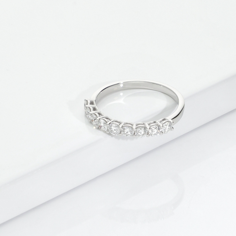Bague 9 Diamants 0.75ct Or Blanc 18K