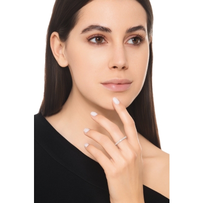 Alliance Eternity en or blanc 18k avec diamants