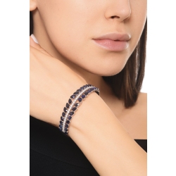 Bracelet Ouvert en Or Blanc 18k avec Saphirs et Diamants 2