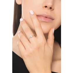 Bague solitaire diamant GIA ct 0.50 en or blanc 18K 2