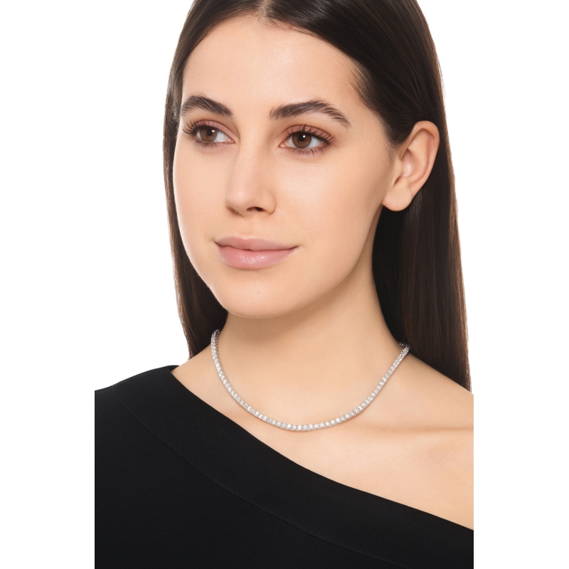 Collier tennis en diamants blancs or 750