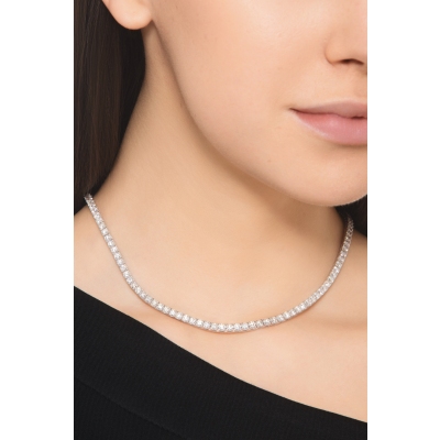Collier tennis en diamants blancs or 750