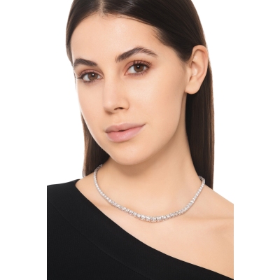 Collier diamant dégradé en or blanc 750