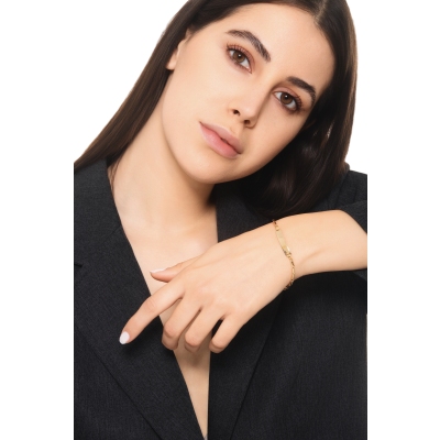 Bracelet en or jaune 750 avec plaque personnalisable