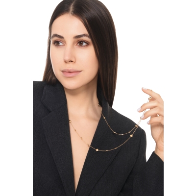 Collier en or jaune 18k avec maillons carrés brillants 90 cm