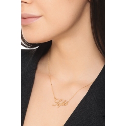 Collier personnalisable en or jaune 18k avec prenom 2