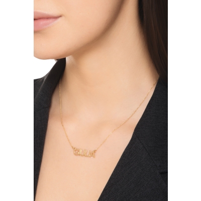 Collier personnalisable en or jaune 750 avec lettres majuscules
