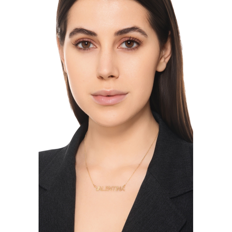 Collier personnalisable en or jaune 18k avec lettres majuscules