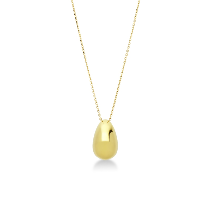 Collier femme en or jaune 18k en forme de goutte 