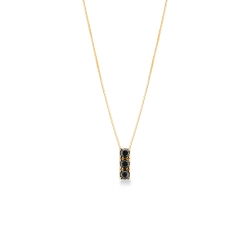 Collier Trilogy en or 18 K avec diamants noirs