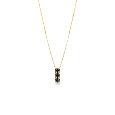 Collier Trilogy en or 18 K avec diamants noirs